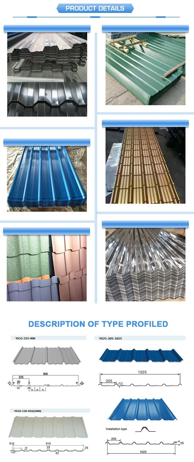 55% Al-Zn Building Material Aluzinc Roofing Sheet